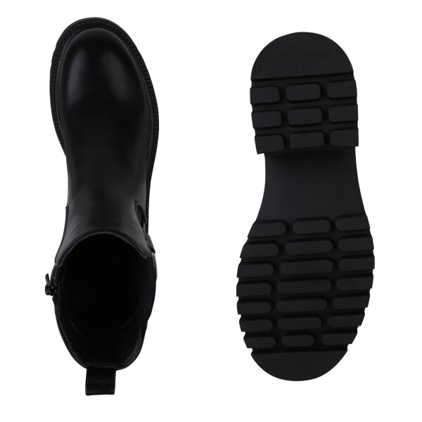 Stiefelparadies Damen Klassische Stiefeletten in Schwarz Letzte 2 Tage