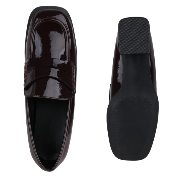 Stiefelparadies Damen Klassische Pumps in Burgund Lack 2025