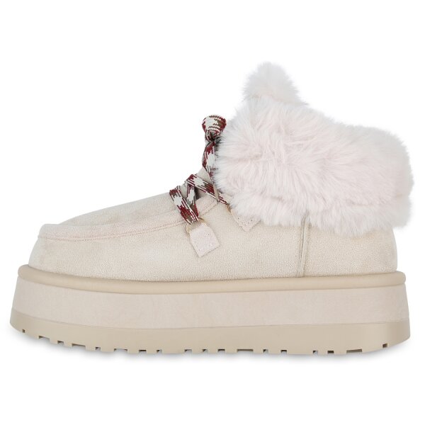 Stiefelparadies Damen Winter Boots in Beige im Angebot