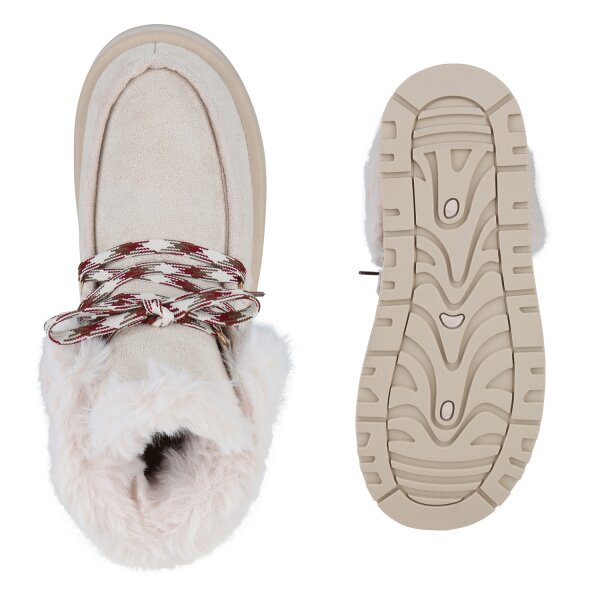 Stiefelparadies Damen Winter Boots in Beige im Angebot