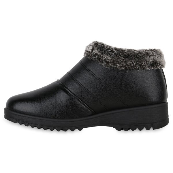 Stiefelparadies Damen Winter Boots in Schwarz Saisonschlussverkauf