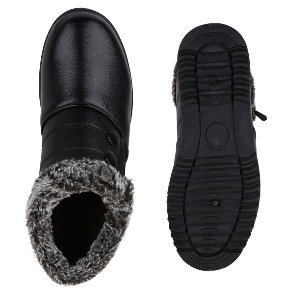 Stiefelparadies Damen Winter Boots in Schwarz Saisonschlussverkauf