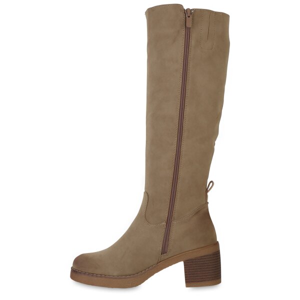 Stiefelparadies Damen Klassische Stiefel in Khaki Black Friday