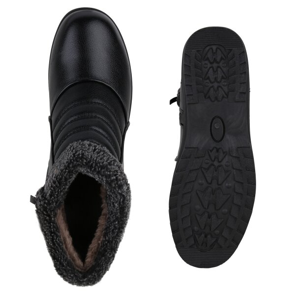Stiefelparadies Damen Winter Boots in Schwarz Valentinstagsangebot