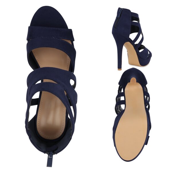 Stiefelparadies Damen High Heels in Dunkelblau Jubiläumsangebot