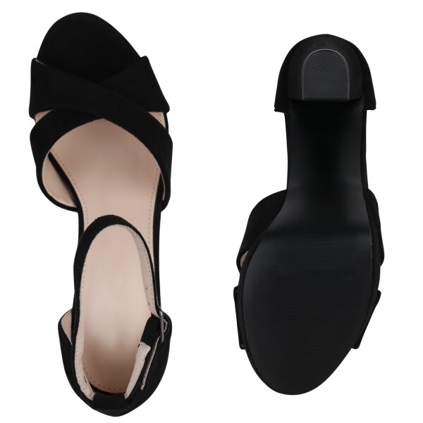 Stiefelparadies Damen High Heels in Schwarz Velours Top Angebot