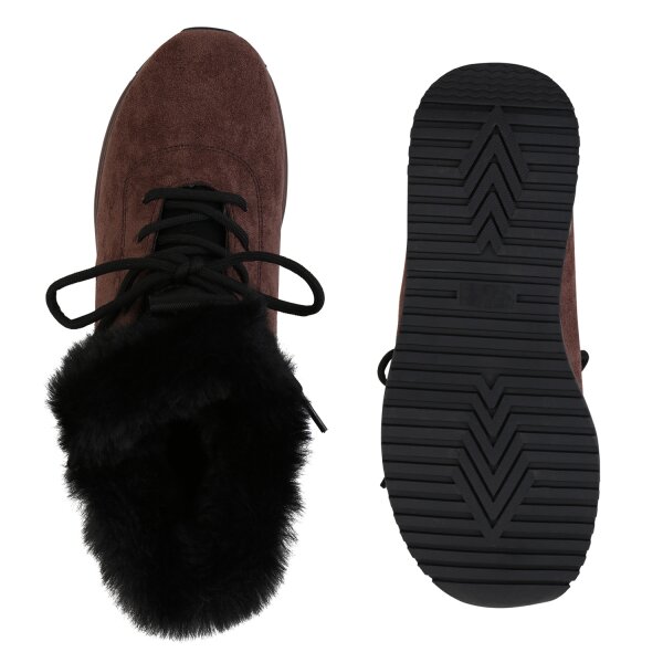 Stiefelparadies Damen Sneaker Low in Braun Kauf eins, bekomm eins gratis