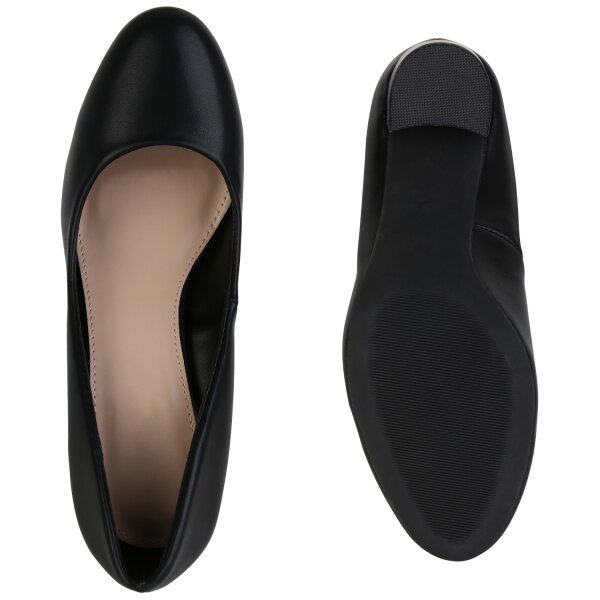 Stiefelparadies Damen Klassische Pumps in Schwarz Super Sparpreis