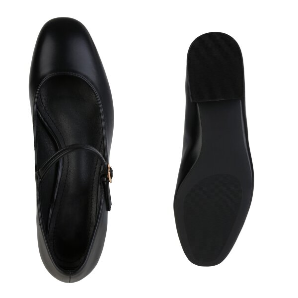 Stiefelparadies Damen Riemchenballerinas in Schwarz Bis zu 60% Rabatt