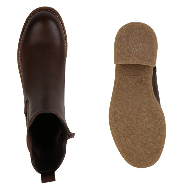 Stiefelparadies Damen Klassische Stiefeletten in Braun Im Verkauf