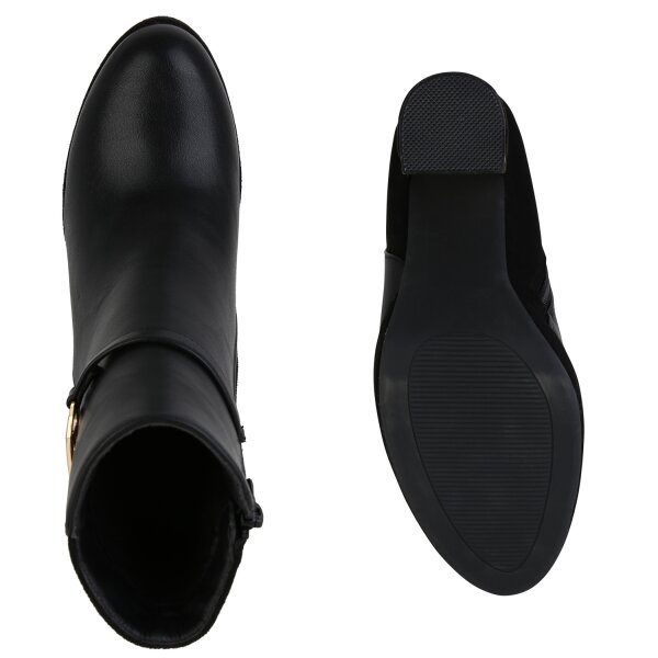 Stiefelparadies Damen Klassische Stiefeletten in Schwarz 50% Rabatt für begrenzte Zeit