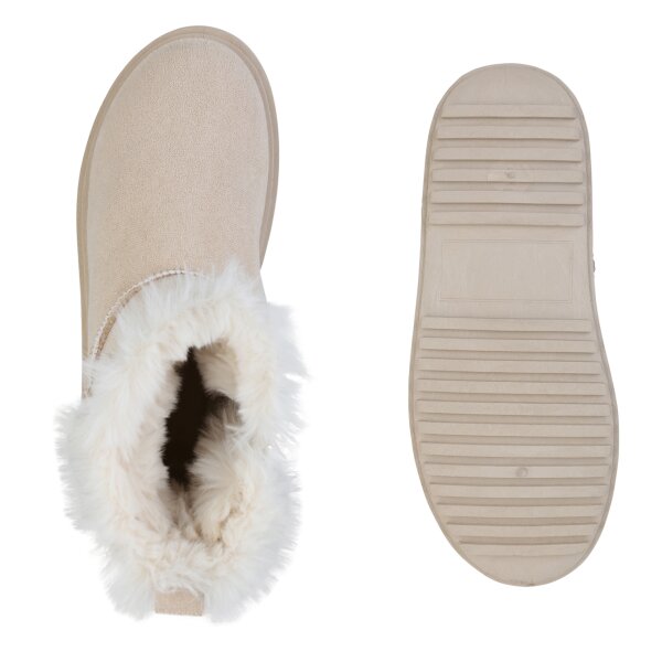 Stiefelparadies Damen Winter Boots in Beige Fabrikpreis