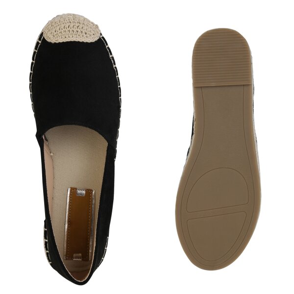 Stiefelparadies Damen Espadrilles in Schwarz Flash Sale
