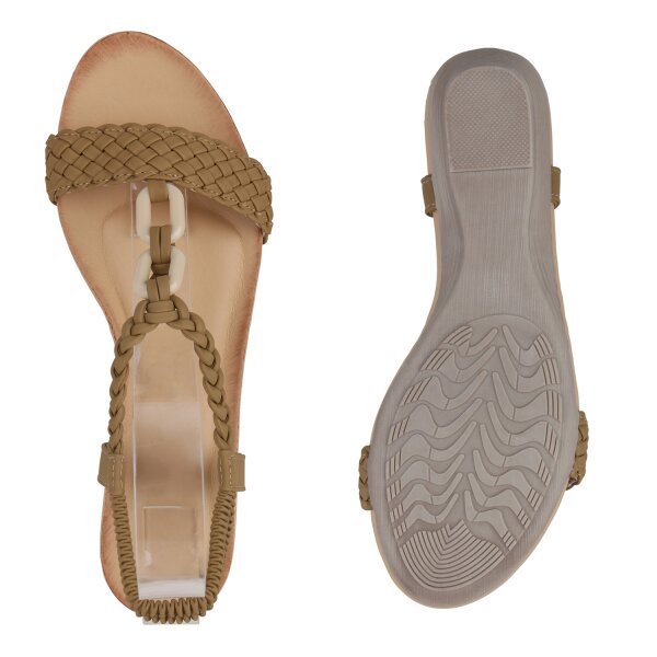 Stiefelparadies Damen Keilsandaletten in Khaki Cyber Monday