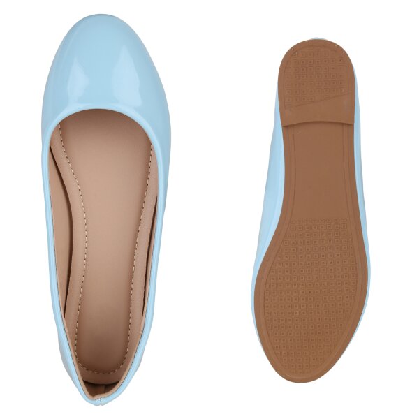 Stiefelparadies Damen Klassische Ballerinas in Hellblau Riesige Ersparnisse