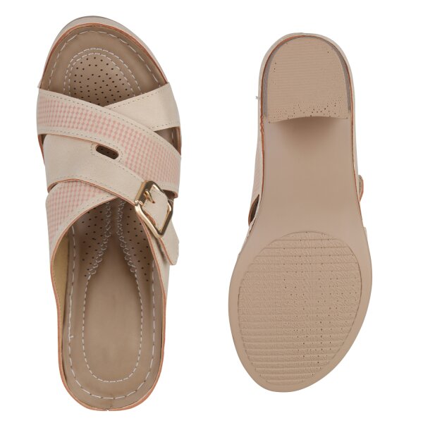 Stiefelparadies Damen Pantoletten in Beige Online