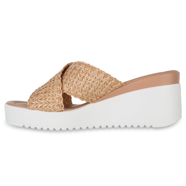 Stiefelparadies Damen Pantoletten in Beige Angebote