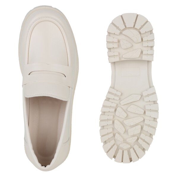 Stiefelparadies Damen Plateauschuhe in Beige Räumungsverkauf
