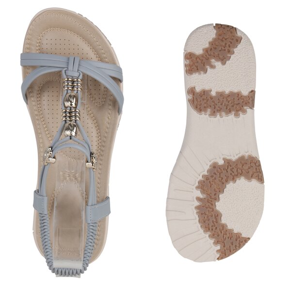 Stiefelparadies Damen Riemchensandalen in Grau JETZT KAUFEN