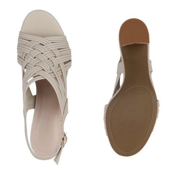 Stiefelparadies Damen Riemchensandaletten in Beige 50% Rabatt mit kostenlosem Versand