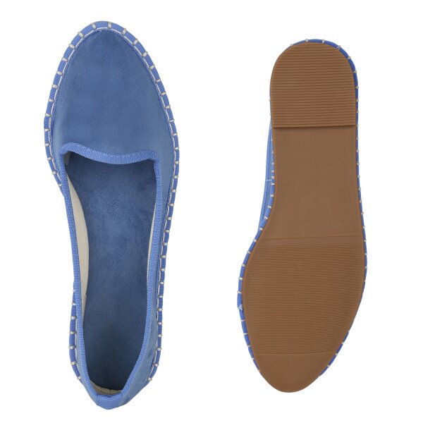 Stiefelparadies Damen Slip Ons in Blau Rabatte dieses Monats