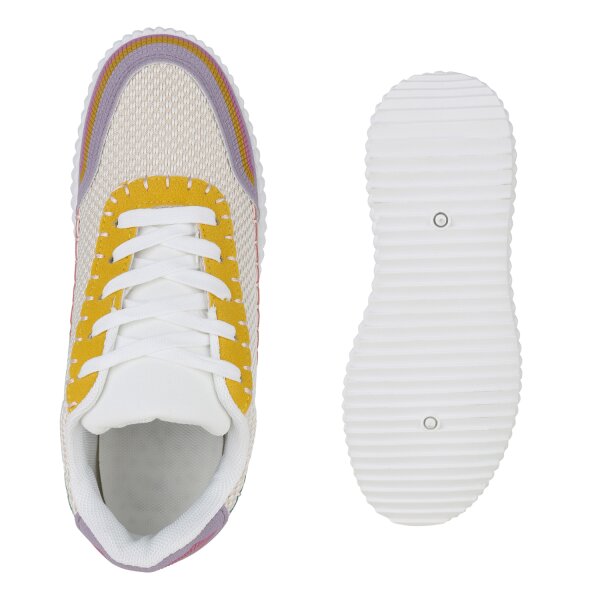 Stiefelparadies Damen Sneaker Low in Pink Mehrfarbig Hotsell