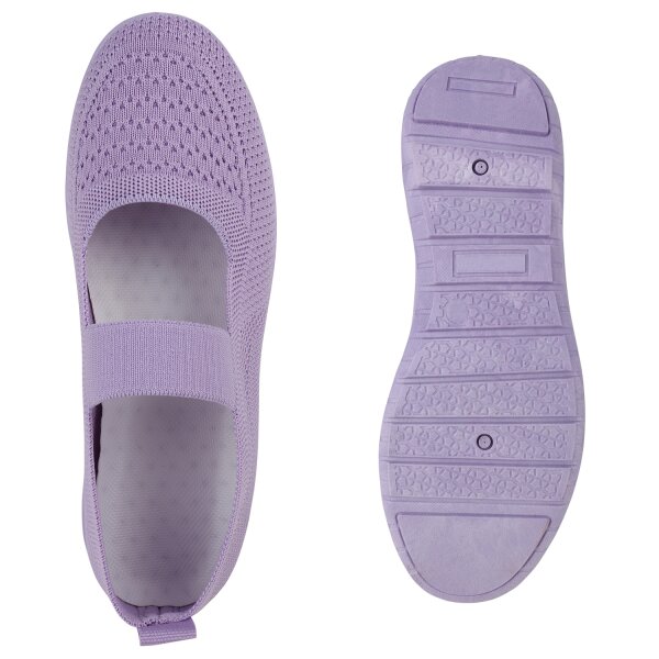 Stiefelparadies Damen Sportliche Ballerinas in Helllila Fabrik Onlineshop