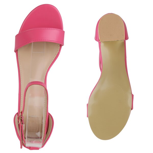 Stiefelparadies Damen Klassische Sandaletten in Fuchsia Rabatt