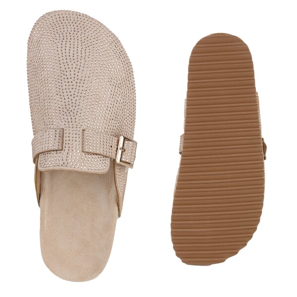 Stiefelparadies Damen Pantoffeln in Rose Gold Cyber Monday