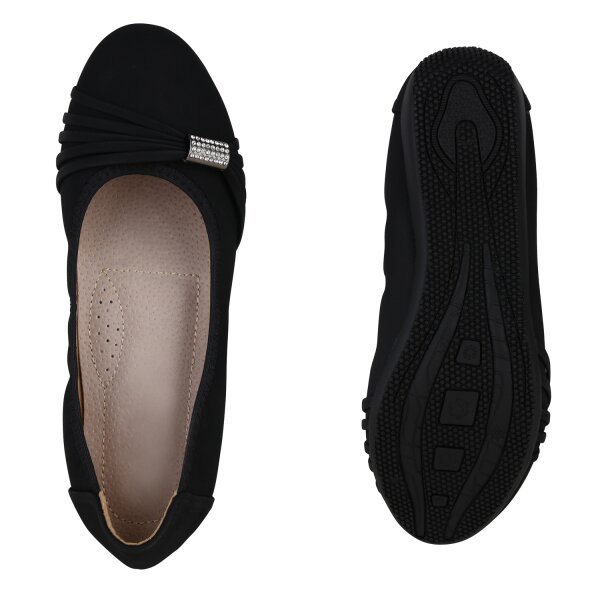 Stiefelparadies Damen Sportliche Ballerinas in Schwarz Bestseller
