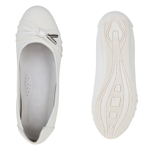 Stiefelparadies Damen Sportliche Ballerinas in Weiss Tägliche Deals