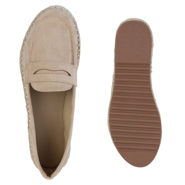 Stiefelparadies Damen Espadrilles in Beige Letzte 3 Tage