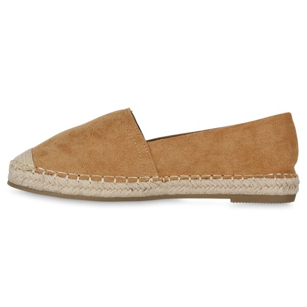 Stiefelparadies Damen Espadrilles in Hellbraun Letzter Tag