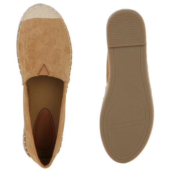 Stiefelparadies Damen Espadrilles in Hellbraun Letzter Tag