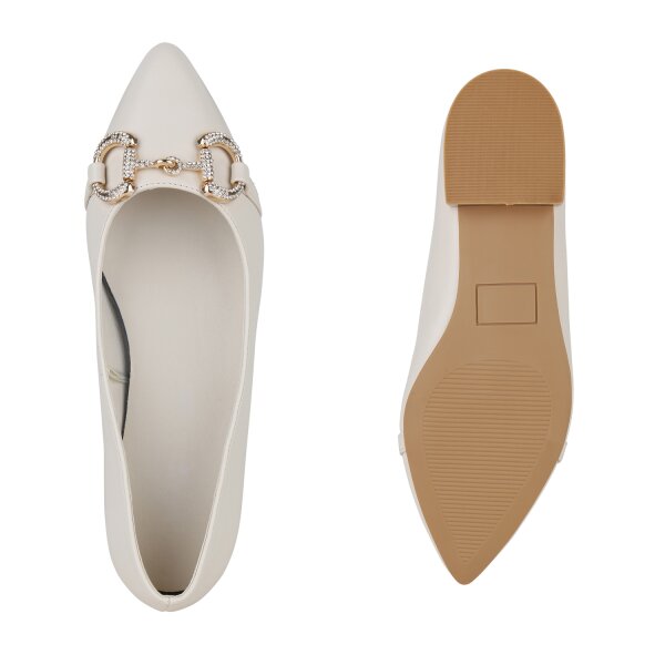 Stiefelparadies Damen Klassische Ballerinas in Beige Riesige Rabatte