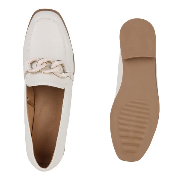 Stiefelparadies Damen Loafers in Creme Online
