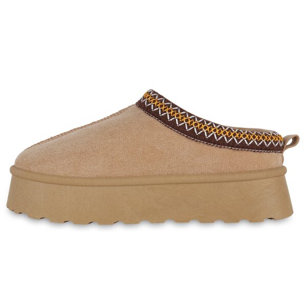 Stiefelparadies Damen Pantoffeln in Beige Angebote