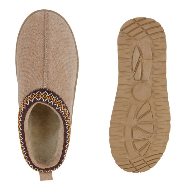 Stiefelparadies Damen Pantoffeln in Beige Angebote