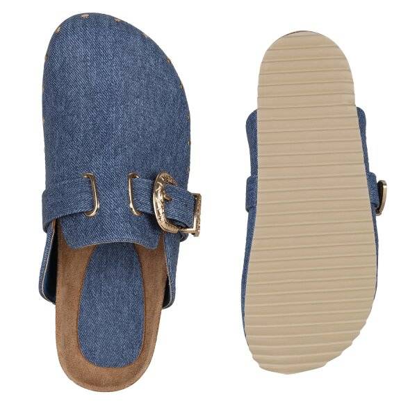 Stiefelparadies Damen Pantoffeln in Dunkelblau Denim Hotsell