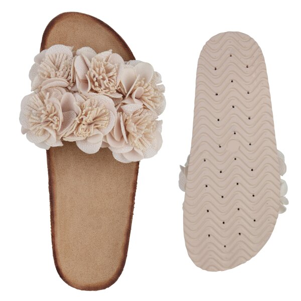 Stiefelparadies Damen Pantoletten in Beige Günstiger Verkauf