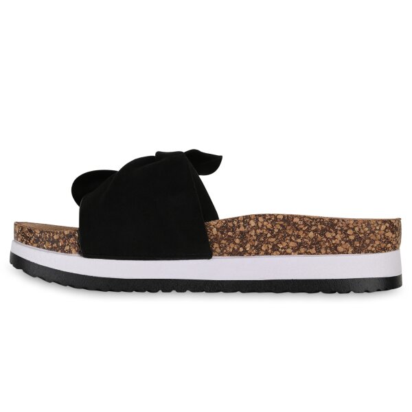 Stiefelparadies Damen Pantoletten in Schwarz Cyber Monday