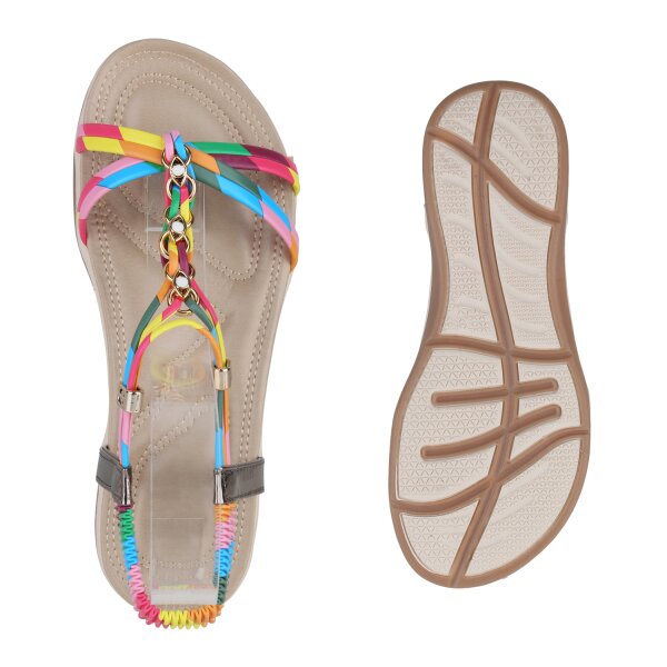 Stiefelparadies Damen Riemchensandalen in Weiss Bis zu 65% Rabatt