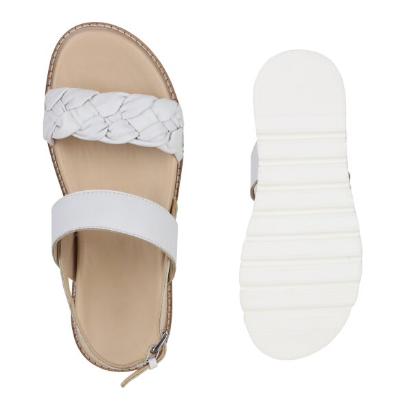 Stiefelparadies Damen Riemchensandalen in Weiss Sonderangebot der Fabrik