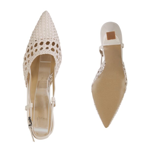 Stiefelparadies Damen Slingpumps in Beige Clearance-Verkauf