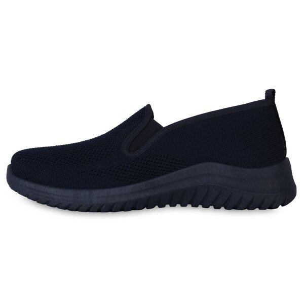 Stiefelparadies Damen Slip Ons in Dunkelblau Begrenzt auf 3 Tage