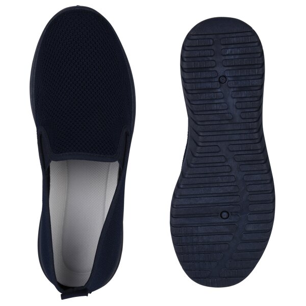 Stiefelparadies Damen Slip Ons in Dunkelblau Begrenzt auf 3 Tage