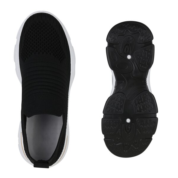 Stiefelparadies Damen Slip Ons in Schwarz Speichern exportieren