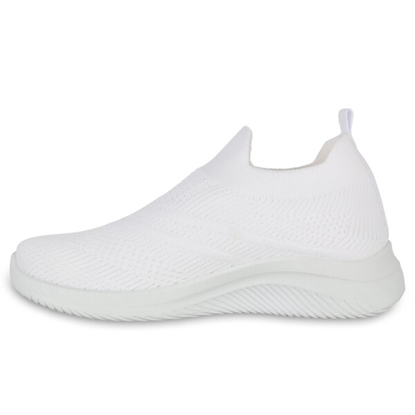 Stiefelparadies Damen Slip Ons in Weiss zollfrei