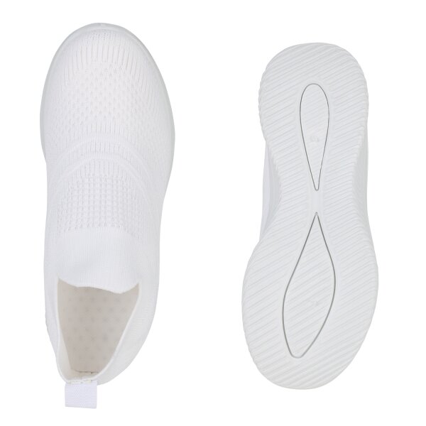 Stiefelparadies Damen Slip Ons in Weiss zollfrei