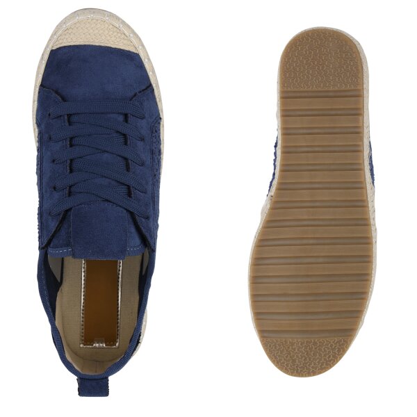 Stiefelparadies Damen Sneaker Low in Dunkelblau 2025